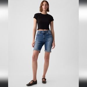 The Gap Women's 9" High Rise Bermuda Shorts Navy Blue Size US 27